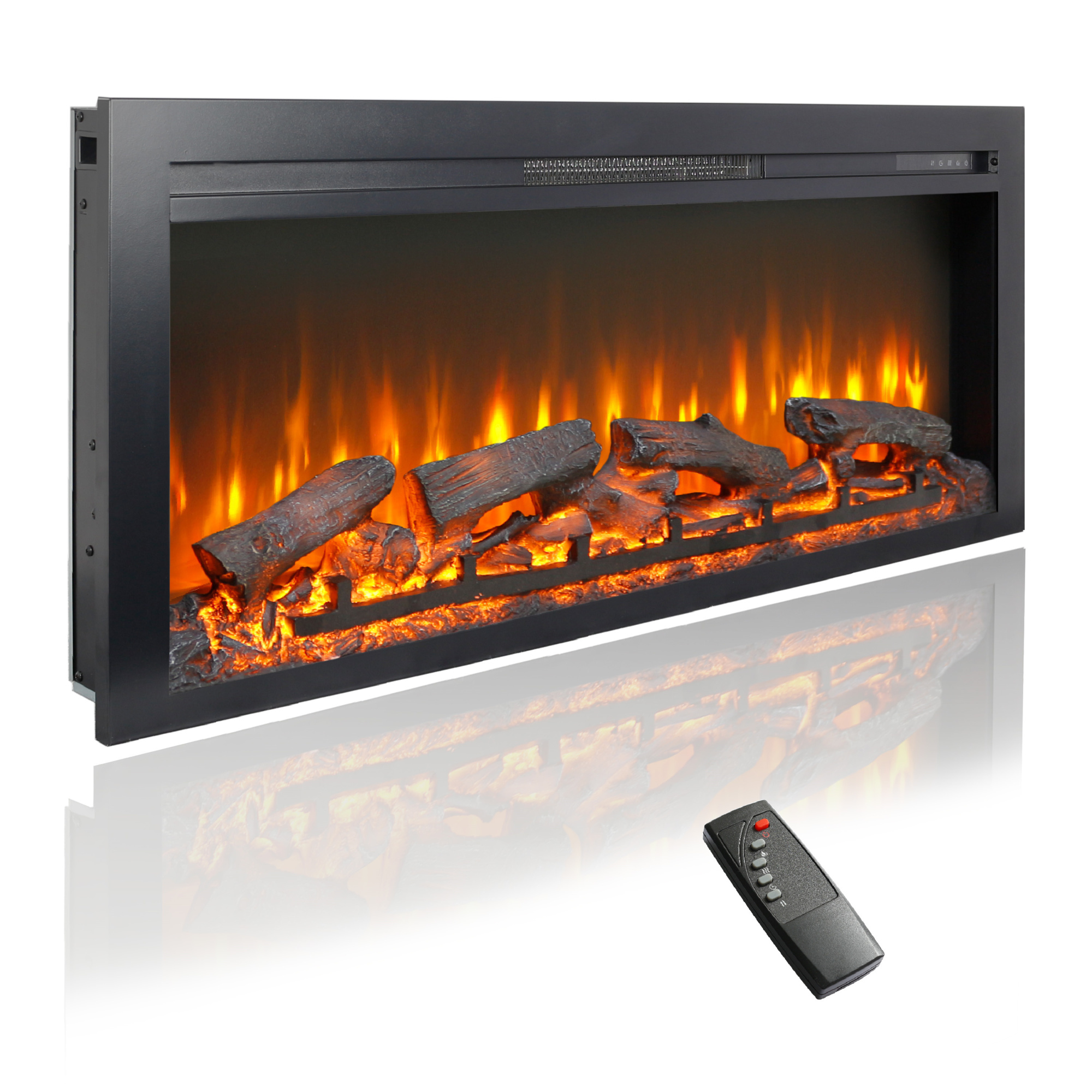 EdenDirect Wall Mount Electric Fireplace — 44in., Remote Control, LED Light Heater, Model# NTEP171420